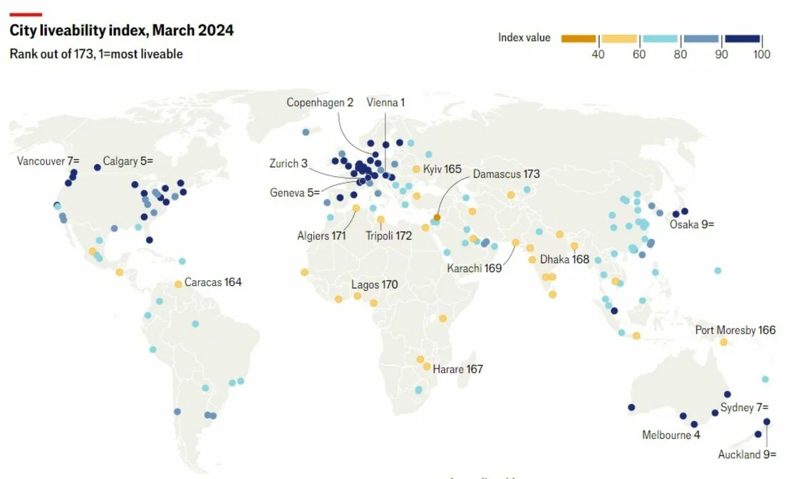 Economist: Οι πιο βιώσιμες πόλεις του κόσμου για το 2024